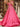 Luxury Hot Fix V-Neck A-Line Long Prom Dress With Bow - Hot Pink