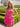 Hot Fix Sparkly Layered Mini Ball Gown Prom Dress - Hot Pink