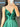Spaghetti Strap Ruched Bodice Ball Gown Prom Dress With Slit - Green