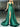 Spaghetti Strap Ruched Bodice Ball Gown Prom Dress With Slit - Green