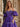 Off Shoulder Puff Sleeve Hot Fix Ball Gown Prom Dress - Purple