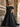 Off Shoulder Puff Sleeve Hot Fix Ball Gown Prom Dress - Black