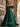 Off Shoulder Puff Sleeve Hot Fix Ball Gown Prom Dress - Emerald Green