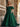 Off Shoulder Puff Sleeve Hot Fix Ball Gown Prom Dress - Emerald Green