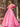 Off Shoulder Puff Sleeve Hot Fix Ball Gown Prom Dress - Hot Pink
