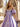 Off Shoulder Puff Sleeve Hot Fix Ball Gown Prom Dress - Lilac