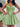 Layered Satin Ball Gown Mini Prom Dress - Sage Green