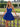 Layered Satin Ball Gown Mini Prom Dress - Royal Blue