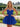 Layered Satin Ball Gown Mini Prom Dress - Royal Blue