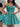 Layered Satin Ball Gown Mini Prom Dress - Turquoise