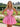 Layered Satin Ball Gown Mini Prom Dress - Hot Pink