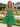Layered Satin Ball Gown Mini Prom Dress - Emerald Green