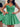 Layered Satin Ball Gown Mini Prom Dress - Emerald Green