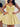 Layered Satin Ball Gown Mini Prom Dress - Yellow