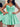 Layered Satin Ball Gown Mini Prom Dress - Mint Green