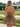 Layered Satin Ball Gown Mini Prom Dress - Light Brown