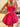 Puffy Satin Boned Mini Ball Gown Prom Dress - Hot Pink