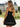 Sweetheart Boned Mini Ball Gown Prom Dress - Black