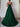 Luxury Crystal Ball Gown Long Prom Dress - Emerald Green