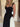 Floor Length Pleated Sweetheart Prom Dress - Black