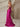 Strapless Ruched Lace Up Bodice Mermaid Long Prom Dress With Slit - Hot Pink