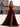 Sweetheart Lace Ruched Bust Ruffle Hem Long Ball Gown Prom Dress With Slit - Burgundy
