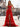Sweetheart Lace Ruched Bust Ruffle Hem Long Ball Gown Prom Dress With Slit - Red