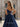 Sparkly Beading Sweetheart Illusion Ball Gown Long Prom Dress - Navy Blue