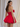 Cute Strapless Bow Bust Lace Up Mini Ball Gown Bubble Prom Dress in Red