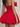 Cute Strapless Bow Bust Lace Up Mini Ball Gown Bubble Prom Dress in Red