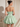 Illusion Sheer Bodice Cut Front Mini Ball Gown Bubble Dress in Sage Green