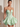 Illusion Sheer Bodice Cut Front Mini Ball Gown Bubble Dress in Sage Green