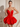 Illusion Sheer Bodice Cut Front Mini Ball Gown Bubble Dress in Red