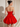 Illusion Sheer Bodice Cut Front Mini Ball Gown Bubble Dress in Red