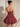 Illusion Sheer Bodice Cut Front Mini Ball Gown Bubble Dress in Burgundy