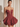 Illusion Sheer Bodice Cut Front Mini Ball Gown Bubble Dress in Burgundy