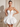 Illusion Sheer Bodice Cut Front Mini Ball Gown Bubble Dress in White