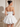 Illusion Sheer Bodice Cut Front Mini Ball Gown Bubble Dress in White
