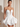 Illusion Sheer Bodice Cut Front Mini Ball Gown Bubble Dress in White