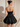 Illusion Sheer Bodice Cut Front Mini Ball Gown Bubble Dress in Black