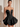 Illusion Sheer Bodice Cut Front Mini Ball Gown Bubble Dress in Black