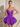 Illusion Sheer Bodice Cut Front Mini Ball Gown Bubble Dress in Purple
