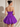 Illusion Sheer Bodice Cut Front Mini Ball Gown Bubble Dress in Purple