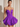 Illusion Sheer Bodice Cut Front Mini Ball Gown Bubble Dress in Purple