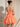 Illusion Sheer Bodice Cut Front Mini Ball Gown Bubble Dress in Orange