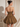 Illusion Sheer Bodice Cut Front Mini Ball Gown Bubble Dress in Brown