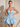 Illusion Sheer Bodice Cut Front Mini Ball Gown Bubble Dress in Sky Blue