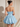 Illusion Sheer Bodice Cut Front Mini Ball Gown Bubble Dress in Sky Blue