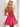Tank Illusion Bodice With Flower Choker Mini Ball Gown Party Dress in Hot Pink