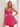 Tank Illusion Bodice With Flower Choker Mini Ball Gown Party Dress in Hot Pink